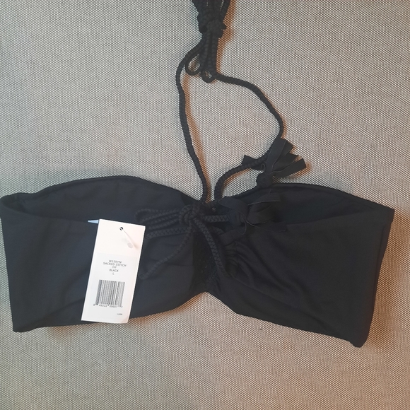 Revolve EBERJEY Sacred Stitch Ivy Black Bikini Top Large NWT - Picture 7 of 11